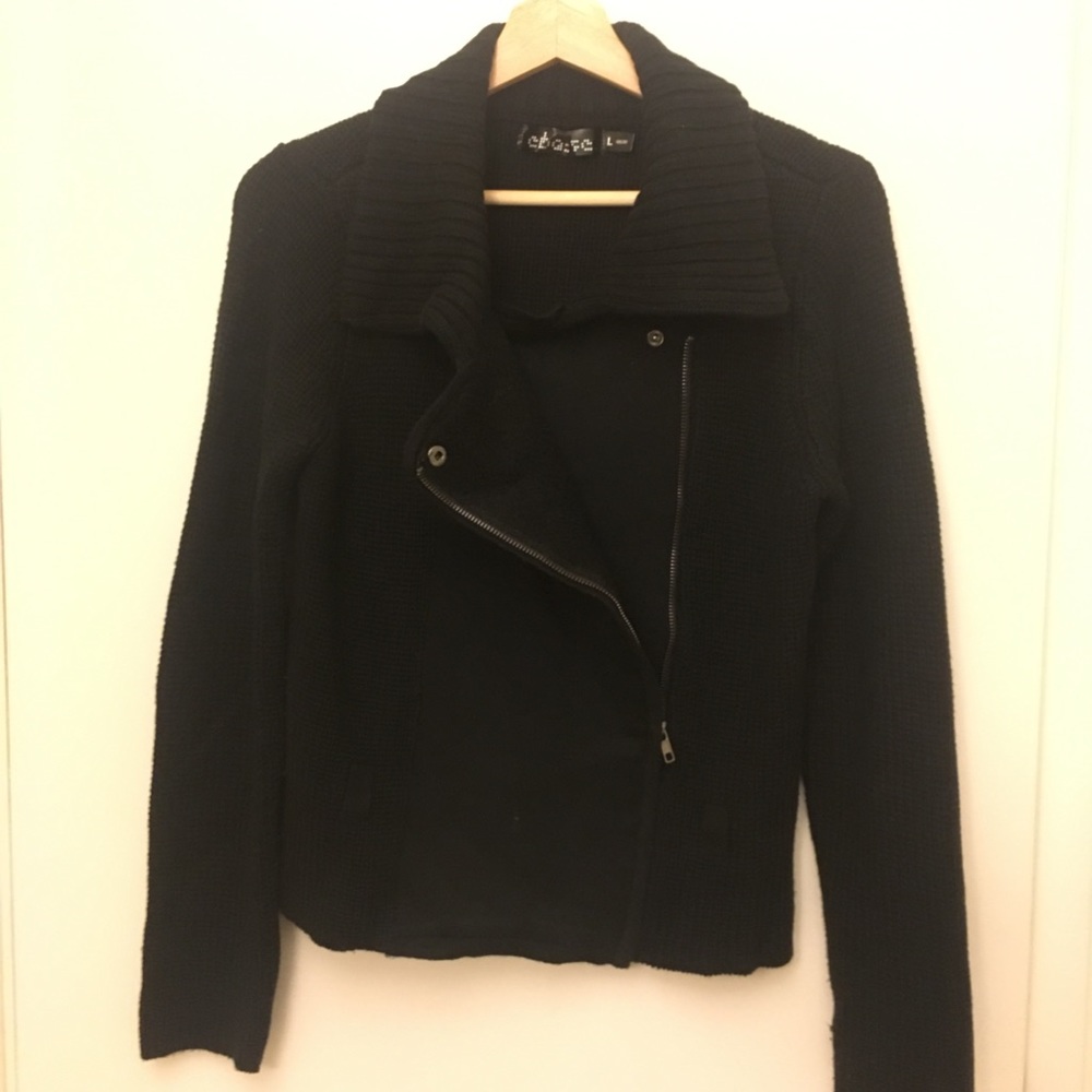 Asymmetrical Black knit jacket